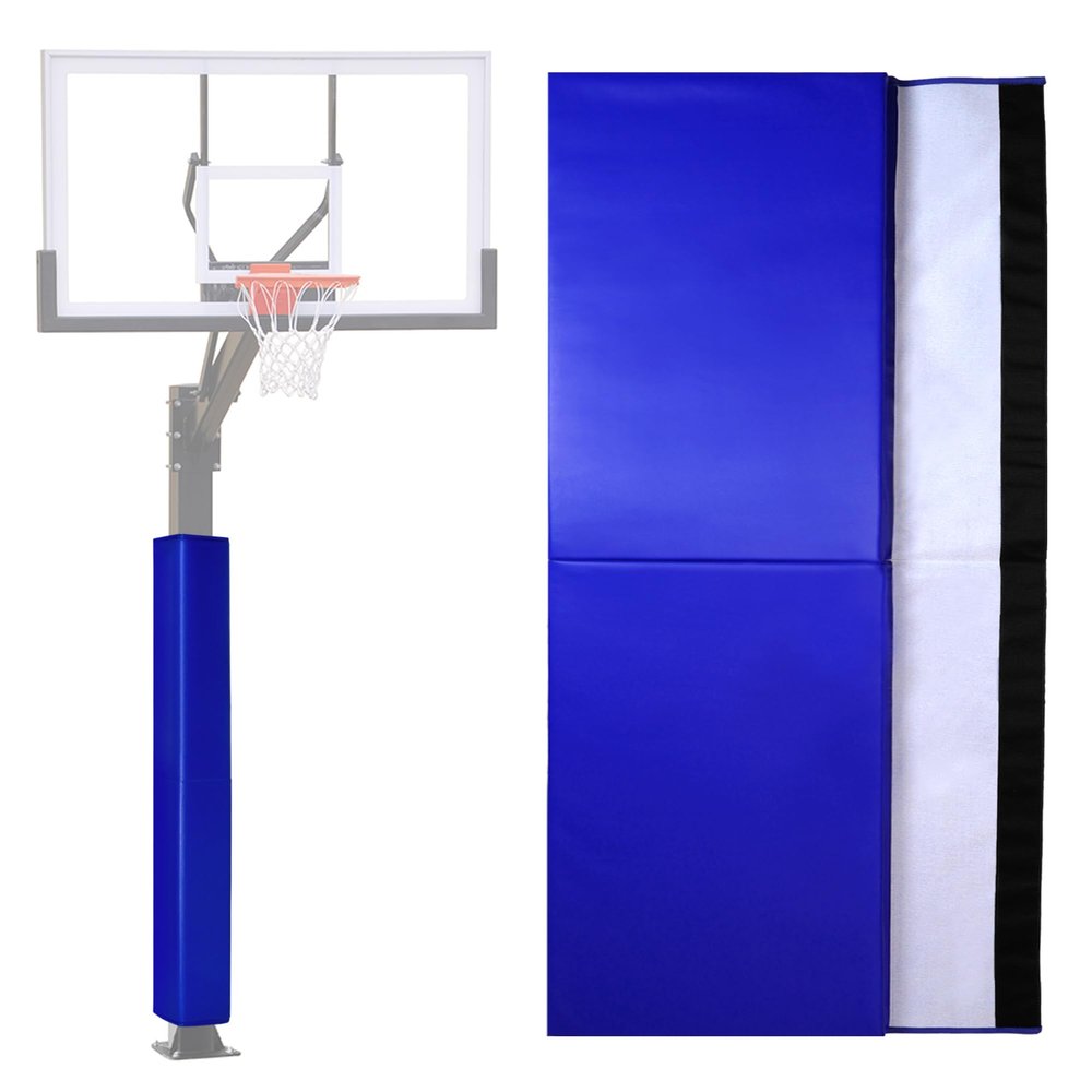 PHENEPUS Square Basketball Pole Pad,Fits 5x5 Fixed Height Basketball Goal Poles Blue,72" Tall