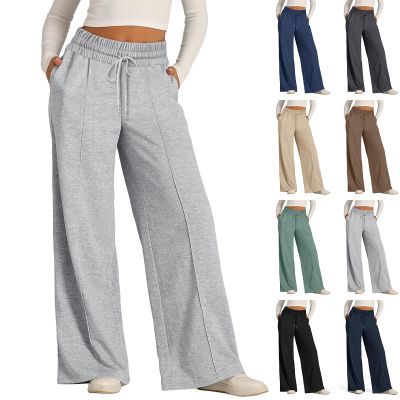 Baggy Sweatpants Women Wide Leg High Waisted Joggers with Pockets Lightweight Cozy Drawstring Sweat Pants Casual Hiking Pants Lounge Pants 2024 Summer Beach Pants Jogger Sweatpants Athletic Pants