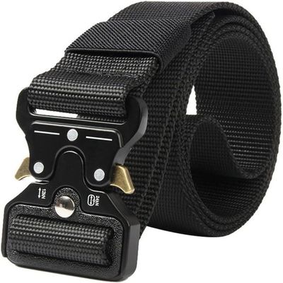 AteEco Belt Men's Belt Army Outdoor Tactics Multifunctional Combat survival canvas nylon for men (Color : A, Size : 45to47inch)