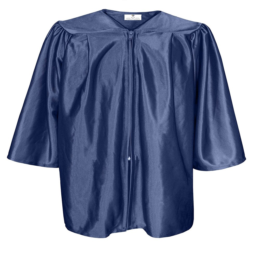 GradPlaza Shiny Choir Robe Kindergarten Preschool Graduation Gown Shiny Graduation Gown for Kids Navy Size 24