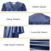 GradPlaza Shiny Choir Robe Kindergarten Preschool Graduation Gown Shiny Graduation Gown for Kids Navy Size 24 view 3