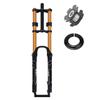 26 27.5 29 Inch Mountain Bike Suspension Forks MTB Air Fork 130mm Travel Double Shoulder Manual Lockout Rebound Adjustment 28.6mm Straight Front Fork Magnesium Aluminum Alloy XC AM ( Color : Gold , Si view 1