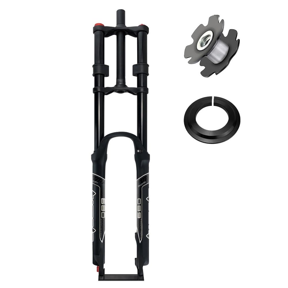 26 27.5 29 Inch Mountain Bike Suspension Forks MTB Air Fork 130mm Travel Double Shoulder Manual Lockout Rebound Adjustment 28.6mm Straight Front Fork Magnesium Aluminum Alloy XC AM ( Color : Black , S