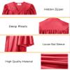 GradPlaza Shiny Choir Robe Kindergarten Preschool Graduation Gown Shiny Graduation Gown for Kids Red Size 27 view 3