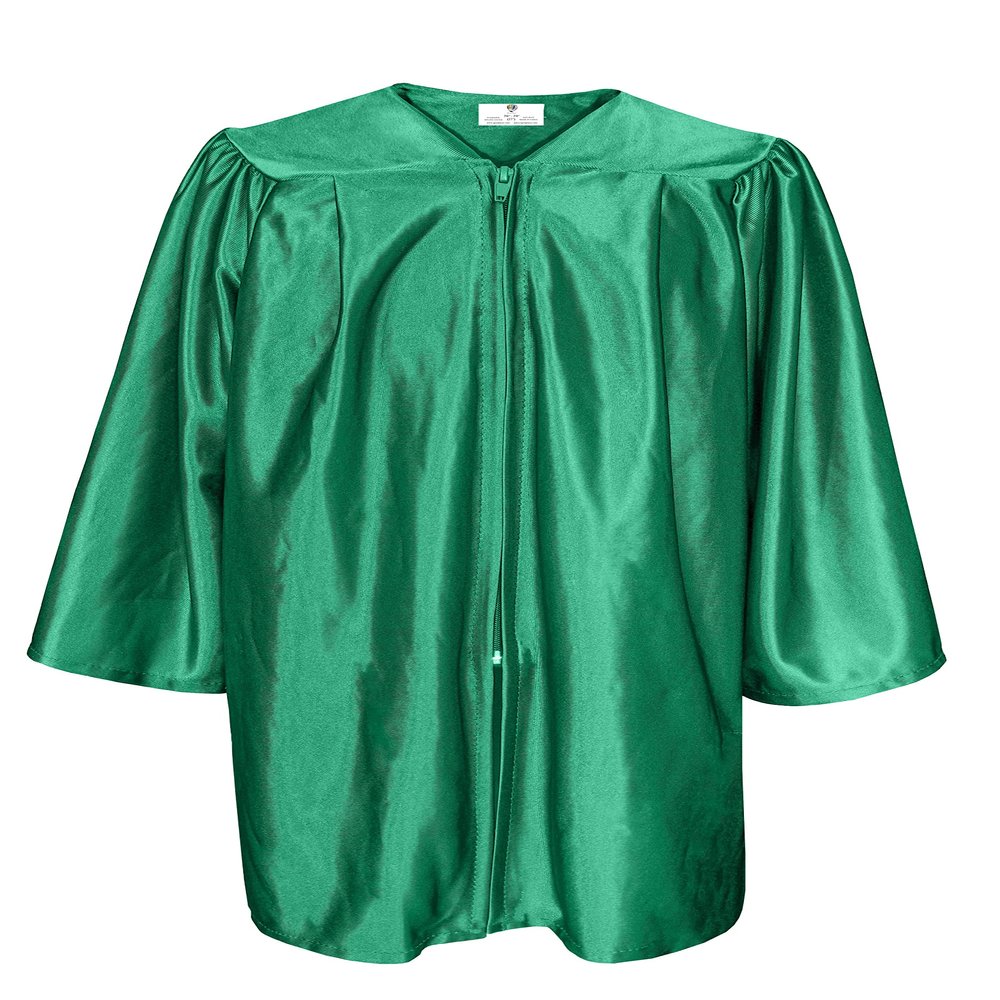 GradPlaza Shiny Choir Robe Kindergarten Preschool Graduation Gown Shiny Graduation Gown for Kids Emerald Green Size 24