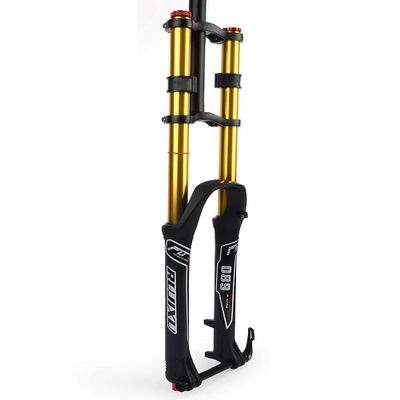 Mountainbike Fork 26 27.5 29 Inch DH Bike Suspension Fork MTB Disc Brake Bicycle Thru Axle 15mm Air Downhill Fork Travel 135mm Straight 1-1/8" Rebound Adjust 2500g ( Color : Gold , Size : 26inch )