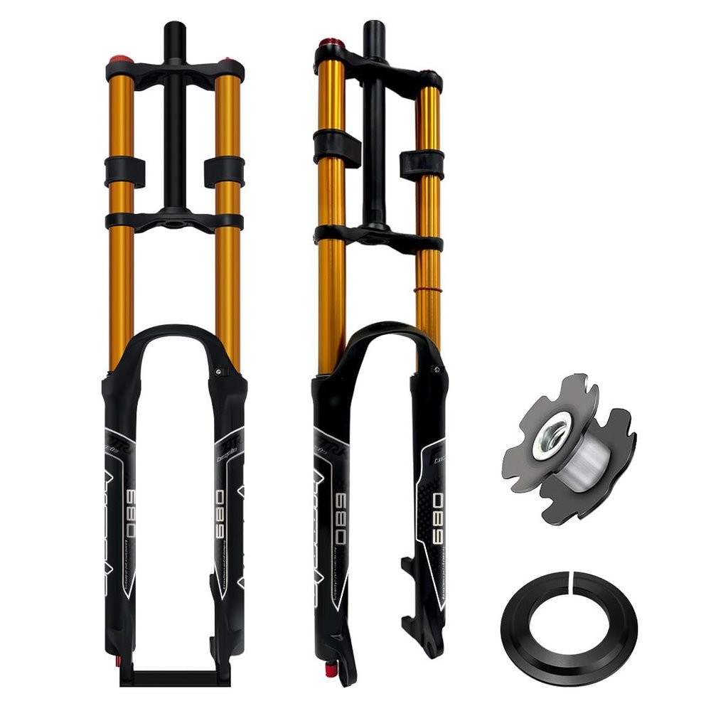 MTB Air Fork 26 27.5 29 Inch Mountain Bike Suspension Forks 130mm Travel Double Shoulder Manual Lockout Rebound Adjustment 28.6mm Straight Front Fork Magnesium Aluminum Alloy XC AM ( Color : Black , S