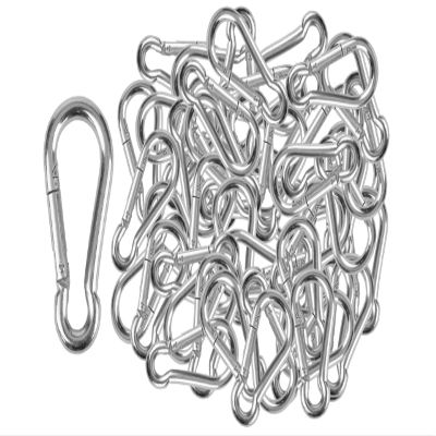 Branded Boards | 50 Pack and 100 Pack | Bulk Heavy Duty Carabiner Snap Clip Hooks |Black, Zinc and Stainless | Contractors, Gyms, Fitness Centers, Business, Industrial (7cm Stainless 50-Pack)
