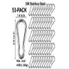 Branded Boards | 50 Pack and 100 Pack | Bulk Heavy Duty Carabiner Snap Clip Hooks |Black, Zinc and Stainless | Contractors, Gyms, Fitness Centers, Business, Industrial (7cm Stainless 50-Pack) view 2