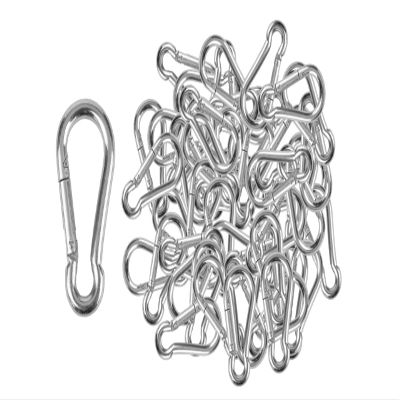 Branded Boards | 50 Pack and 100 Pack | Bulk Heavy Duty Carabiner Snap Clip Hooks |Black, Zinc and Stainless | Contractors, Gyms, Fitness Centers, Business, Industrial (5cm Stainless 50-Pack)