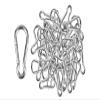 Branded Boards | 50 Pack and 100 Pack | Bulk Heavy Duty Carabiner Snap Clip Hooks |Black, Zinc and Stainless | Contractors, Gyms, Fitness Centers, Business, Industrial (5cm Stainless 50-Pack)
