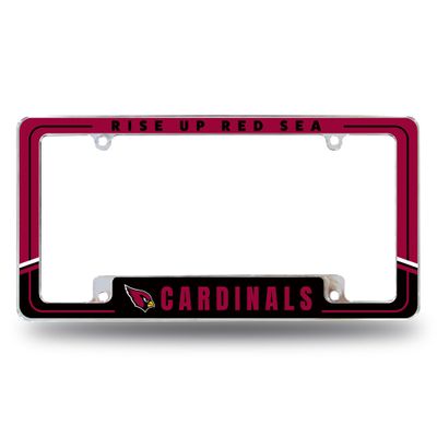 Rico Industries NFL Football Arizona Cardinals Two-Tone 12" x 6" Chrome All Over Automotive License Plate Frame for Car/Truck/SUV