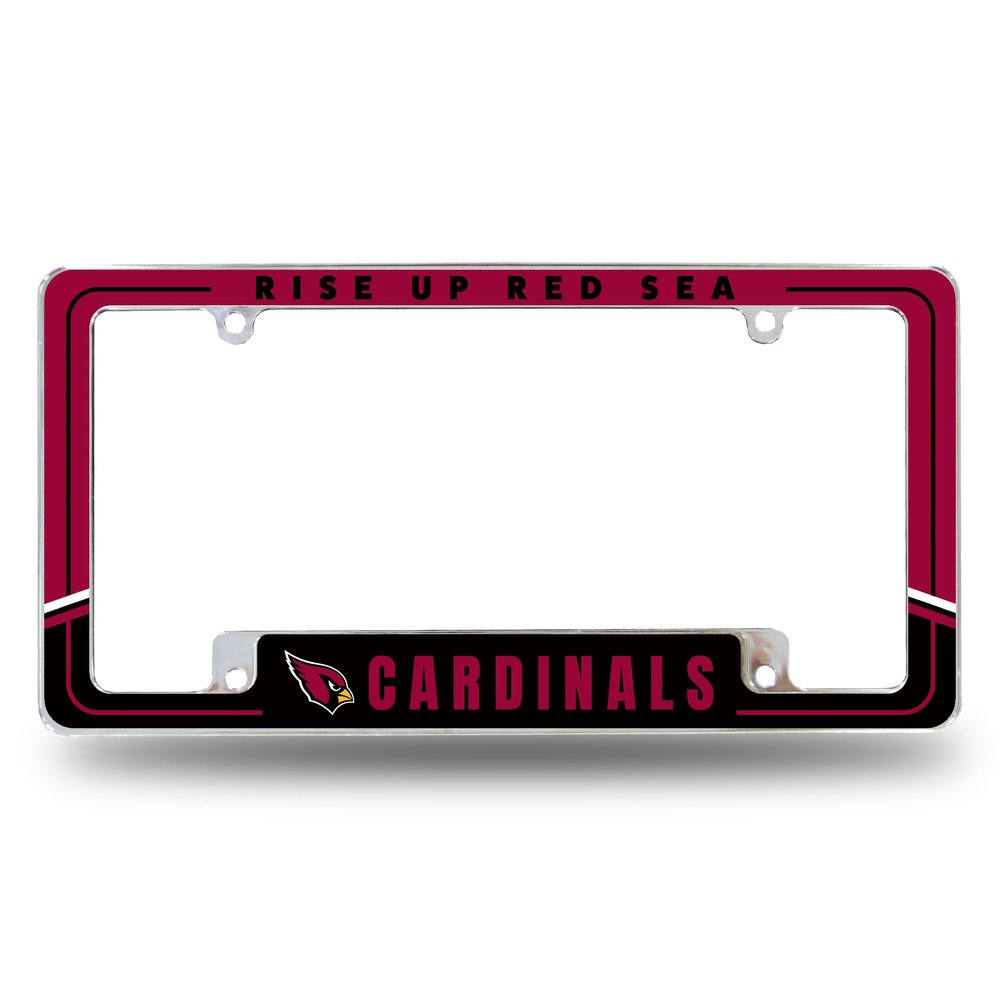 Rico Industries NFL Football Arizona Cardinals Two-Tone 12" x 6" Chrome All Over Automotive License Plate Frame for Car/Truck/SUV