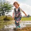 Boys Girls Waterproo Suspender Rain Pants Outdoor Toddler Rain  Kids Mud Proof (Multicolor-1, 10-11 Years) view 4