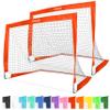 GoSports Team Tone 4 ft x 3 ft Portable Soccer Goals for Kids - Set of 2 Pop Up Nets for Backyard - Red view 1