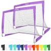 GoSports Team Tone 4 ft x 3 ft Portable Soccer Goals for Kids - Set of 2 Pop Up Nets for Backyard - Purple view 1