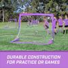 GoSports Team Tone 4 ft x 3 ft Portable Soccer Goals for Kids - Set of 2 Pop Up Nets for Backyard - Purple view 3