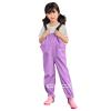 Kids Rain Pants Toddler Waterproo Little/Big Boys Girls Pants Rain Overalls, Mud Dirty Proof Rain (Purple, 3-4 Years) view 4