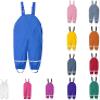 Kids Waterproo Rain Suspender Lightweight Windproof Outdoor Rain Pants for Boys Girls Mud (Green, 4-5 Years) view 2