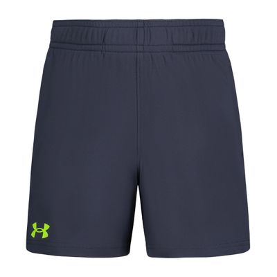 Under Armour Boys' Performance Tech Shorts, Elastic Waistband, Lightweight & Fast-Drying, Gray Block Print, 3T