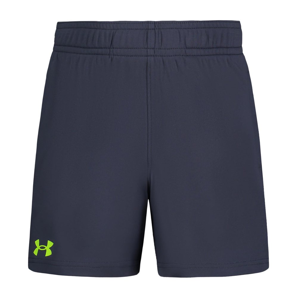 Under Armour Boys' Performance Tech Shorts, Elastic Waistband, Lightweight & Fast-Drying, Gray Block Print, 3T