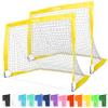 GoSports Team Tone 4 ft x 3 ft Portable Soccer Goals for Kids - Set of 2 Pop Up Nets for Backyard - Yellow view 1