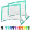 GoSports Team Tone 4 ft x 3 ft Portable Soccer Goals for Kids - Set of 2 Pop Up Nets for Backyard - Turquoise view 1