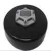 JSP Manufacturing Flat Dock Piling Cap with Outdoor Solar Powered Waterproof LED Light | Black or White Caps 8" 9" 10" 11" 12" (Black, 11 inch) view 1