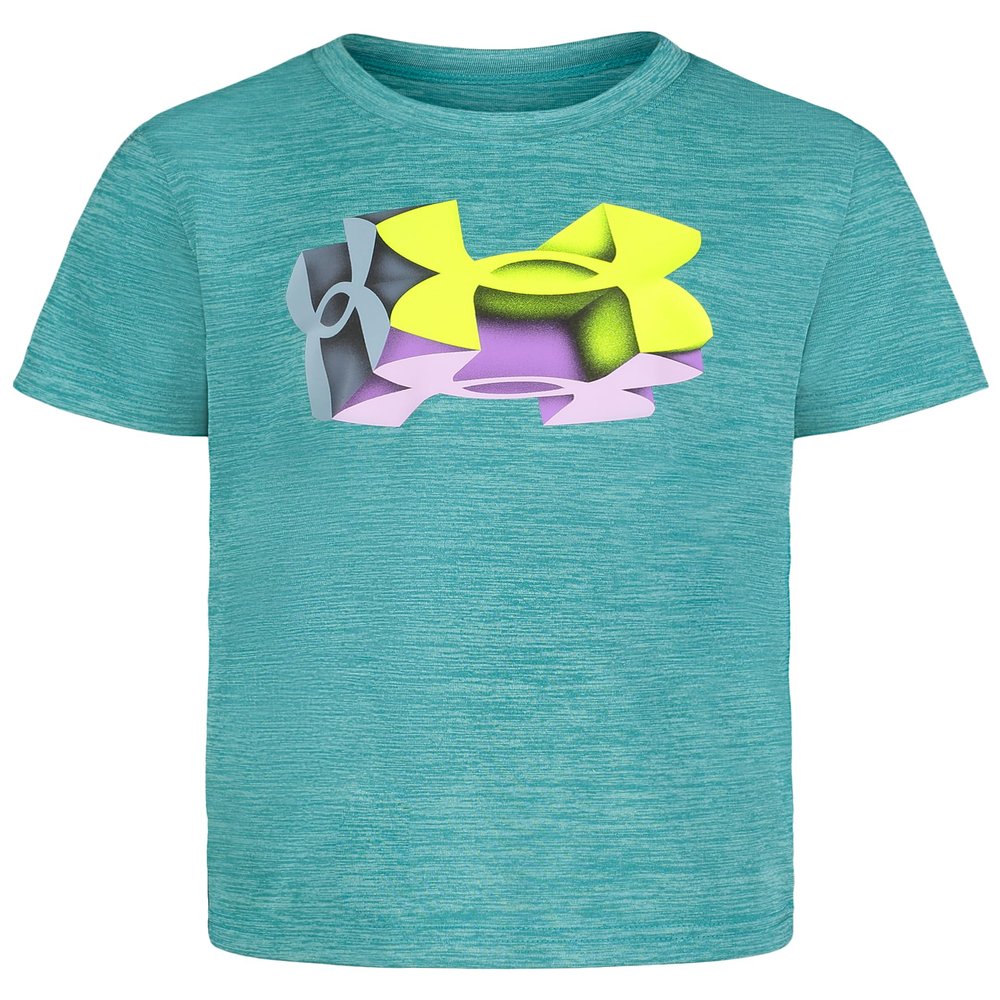 Under Armour Boys' Short Sleeve Logo Graphic T-Shirt, Lightweight & Breathable, Relaxed Fit, Circuit Teal 3D, 2T