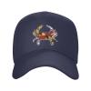 Maryland Flag Crab Hat Outdoor Baseball Cap Sandwich Cap Truck Driver Cap Peaked Cap Navy Blue view 2