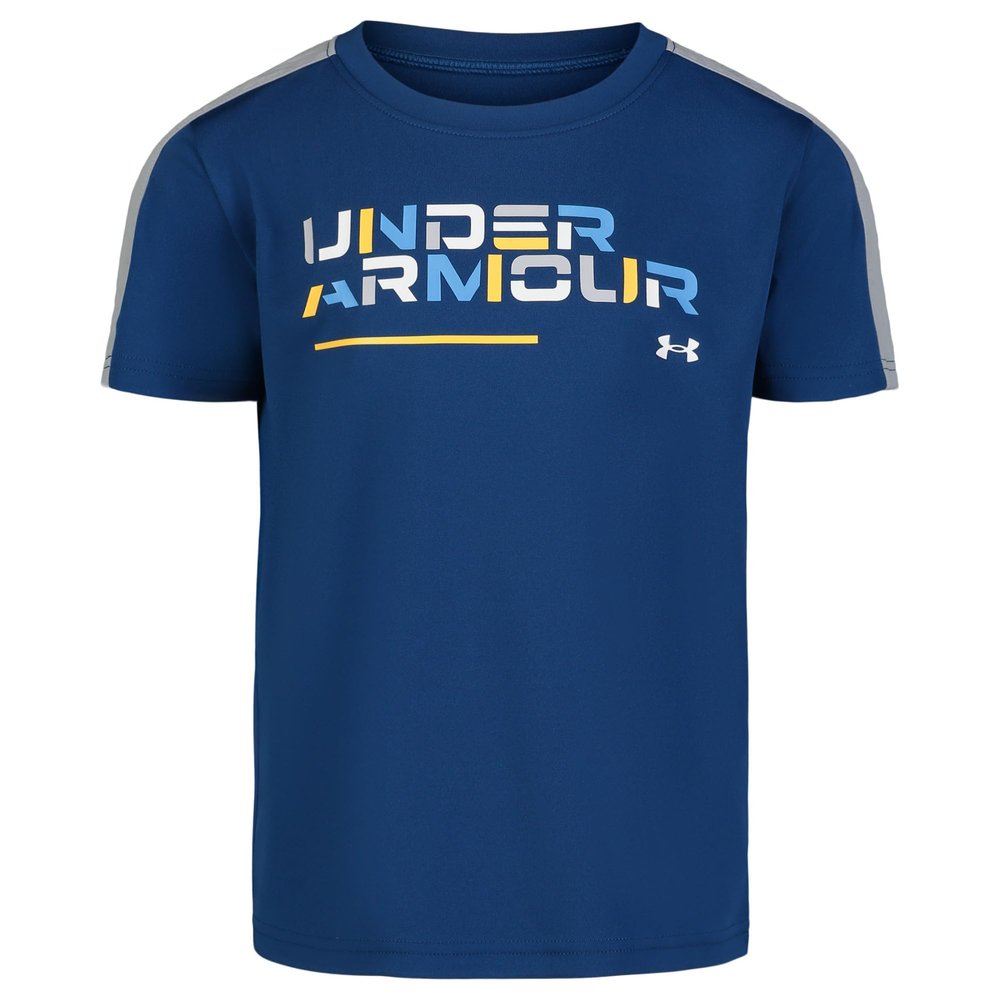 Under Armour Boys' Short Sleeve Wordmark Graphic T-Shirt, Lightweight & Breathable, Relaxed Fit, Blue Retro, 5