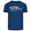 Under Armour Boys' Short Sleeve Wordmark Graphic T-Shirt, Lightweight & Breathable, Relaxed Fit, Blue Retro, 5 view 1