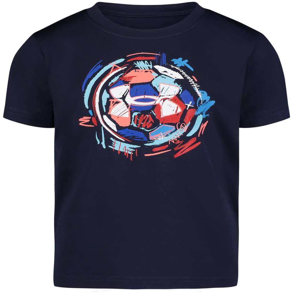 Under Armour Boys' Short Sleeve Sports Graphic T-Shirt, Lightweight & Breathable, Relaxed Fit, Navy Brushy Soccer, 2T