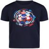 Under Armour Boys' Short Sleeve Sports Graphic T-Shirt, Lightweight & Breathable, Relaxed Fit, Navy Brushy Soccer, 2T view 1
