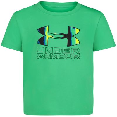 Under Armour Boys' Short Sleeve Core Graphic T-Shirt, Lightweight & Breathable, Relaxed Fit, Vaport Green Mercury, 2T
