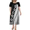 LuxeXpress Women's Low-Cut Dress Long Skirt mumu Dress with Men's Short-Sleeved Shirt Polynesian Tribal Design Couple Suit view 3