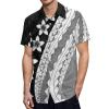 LuxeXpress Women's Low-Cut Dress Long Skirt mumu Dress with Men's Short-Sleeved Shirt Polynesian Tribal Design Couple Suit view 4