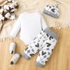 Little Kid Fashion Outfits Set Newborn Infant Baby Girls Boys Print Autumn Valentine's Day Long (White, 3-6 Months) view 2