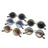 Retro Punk Sunglasses for Women Vintage Fashion 90s Small Metal Frame Gradient Hippie Sun Glasses Cute Round Sunnies (gold black) view 3
