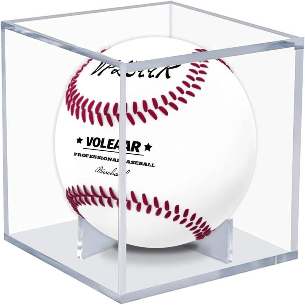 VOLEAAR 1PCS Baseball Display Case,UV Protected Acrylic Baseball Boxes,Clear Cube Autograph Memorabilia Ball Display Cases for Official Size Ball