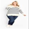 Avenue Women's Plus Size Mara Sweater, 18-20 Ivory view 4