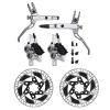 BUCKLOS IIIPRO MTB 4 Pistons Mountain Bike Hydraulic Disc Brake Set Silver Front 800mm and Rear 1550mm with 160mm Bike Floating Disc Brake Rotor view 1