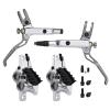 BUCKLOS IIIPRO MTB 4 Pistons Mountain Bike Hydraulic Disc Brake Set Silver Front 800mm and Rear 1550mm with 160mm Bike Floating Disc Brake Rotor view 2
