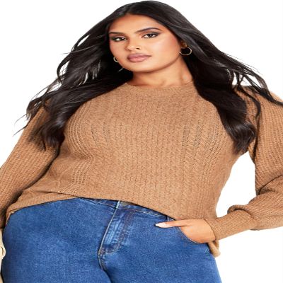 Avenue Women's Plus Size Anne Cable Sweater, 18-20