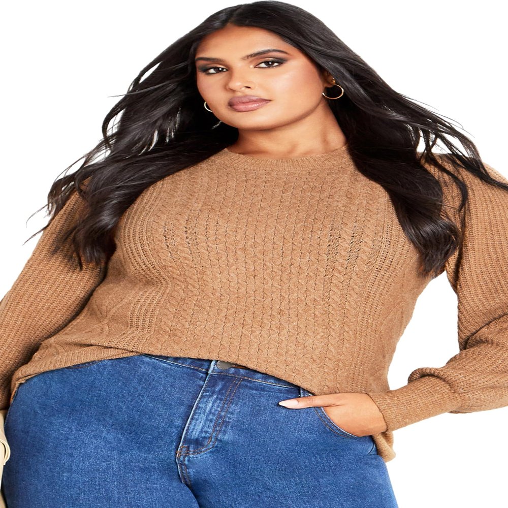 Avenue Women's Plus Size Anne Cable Sweater, 18-20