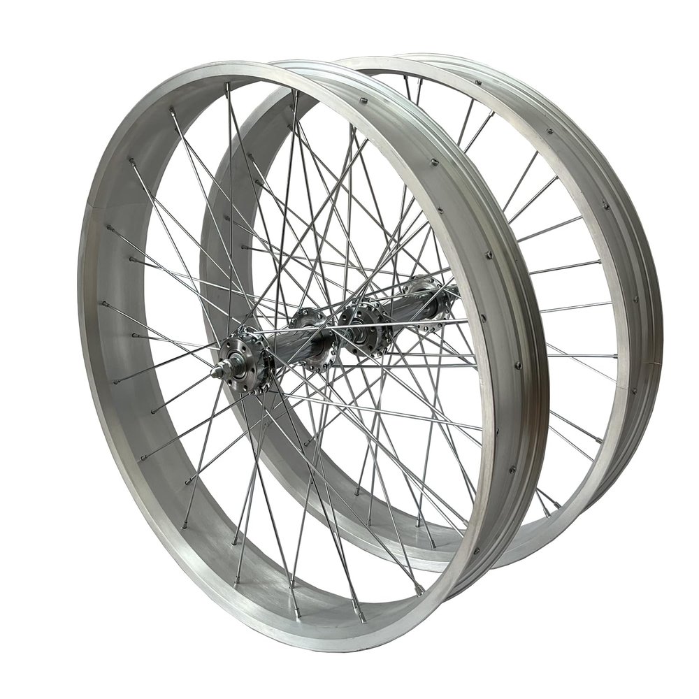 26" x 4 Fat Tire Bike Rim/Bicycle Wheel Set Heavy Duty 12 Gauge Spokes Wheel/Single and Rotary Flywheel 7/8/9s Bicycle Rim Beach Cruiser Bike (Disc Brake)