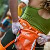 SAKAPOCHE Ergonomic Chalk Bag with Pocket and Belt, Orange/White view 3