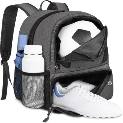 YOREPEK Soccer Backpack, Lightweight Soccer Bag with Ball Holder for Mens Womens, Water resistant Sport Equipment Bags Fit Basketball Volleyball Football Accessories to Match Training