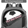YOREPEK Soccer Backpack, Lightweight Soccer Bag with Ball Holder for Mens Womens, Water resistant Sport Equipment Bags Fit Basketball Volleyball Football Accessories to Match Training view 3