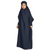 AFAVOM Abaya for Girls Muslim Full Cover Dress with Hijab Kaftan Islamic Prayer Robes Dress Kids Long Sleeve Formal Prayer Clothes Dubai Hijab Eid Dress Teens Casual Maxi Gown Navy Blue 12-13 Years view 1